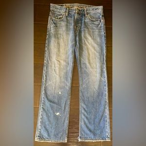 American Eagle Outfitters Man’s Jeans Size 33” by 32”blue lowrise slim straight